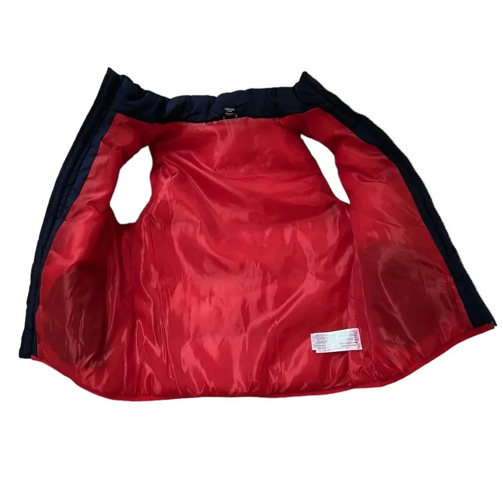 Nautica Boys Navy Red Colorblock Logo Puffer Vest 4